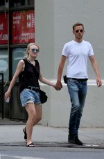 DAKOTA FANNING and Jamie Strachan Out in New York 08/30/2015