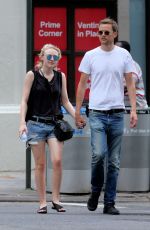 DAKOTA FANNING and Jamie Strachan Out in New York 08/30/2015