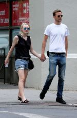 DAKOTA FANNING and Jamie Strachan Out in New York 08/30/2015