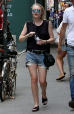 DAKOTA FANNING and Jamie Strachan Out in New York 08/30/2015
