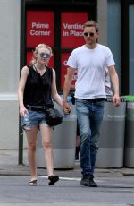 DAKOTA FANNING and Jamie Strachan Out in New York 08/30/2015