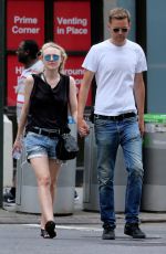 DAKOTA FANNING and Jamie Strachan Out in New York 08/30/2015