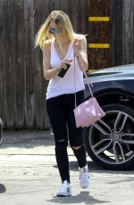 DAKOTA FANNING Out and About in Beverly Hills 08/20/2015