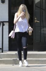 DAKOTA FANNING Out and About in Beverly Hills 08/20/2015