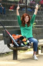 DEBRA MESSING Baseball Practice in New York 08/03/2015