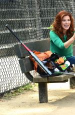 DEBRA MESSING Baseball Practice in New York 08/03/2015