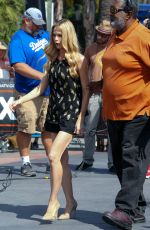 DENISE RICHARDS on the Set of Extra in Los Angeles 08/11/2015