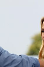 DENISE RICHARDS on the Set of Extra in Los Angeles 08/11/2015