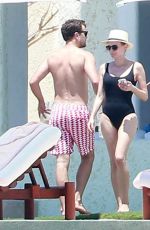 DIANE KRUGER in Swimsuit at a Pool in Cabo San Lucas 08/22/2015