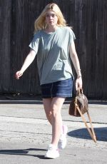 ELLE FANNING Arrives at a Hair Salon in Beverly Hills 08/24/2015
