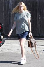 ELLE FANNING Arrives at a Hair Salon in Beverly Hills 08/24/2015