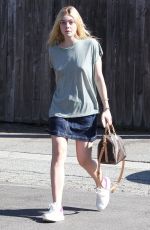 ELLE FANNING Arrives at a Hair Salon in Beverly Hills 08/24/2015