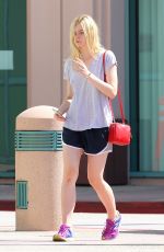 ELLE FANNING in SHorts Out in Studio City 08/08/2015