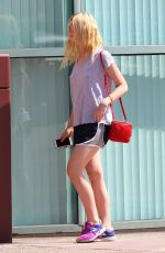 ELLE FANNING in SHorts Out in Studio City 08/08/2015