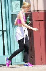 ELLE FANNING Leaves a Gym in Los Angeles 08/01/2015