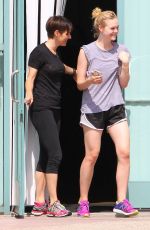 ELLE FANNING Leaves a Gym in Studio City 08/22/2015