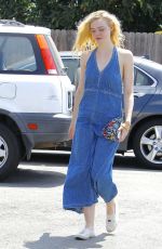 ELLE FANNING Out and About in Beverly Hills 08/22/2015