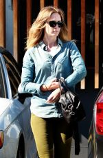 EMILY BLUNT Arrives at a Hair Salon in Los Angeles 08/24/2015