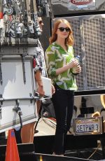 EMMA STONE at La La Land Set in Los Angeles 08/27/2015