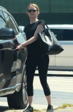 EMMA STONE Leaves a Gym in Los Angeles 08/28/2015