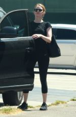 EMMA STONE Leaves a Gym in Los Angeles 08/28/2015