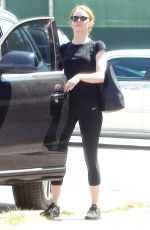 EMMA STONE Leaves a Gym in Los Angeles 08/28/2015