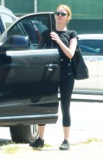 EMMA STONE Leaves a Gym in Los Angeles 08/28/2015