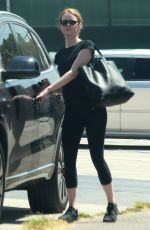 EMMA STONE Leaves a Gym in Los Angeles 08/28/2015
