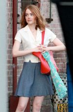 EMMA STONE on the Set of La La Land 08/26/2015