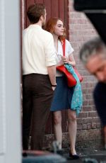 EMMA STONE on the Set of La La Land 08/26/2015