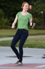 EMMA STONE on the Set of La La Land in Los Angeles 08/18/2015