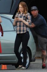 EMMA STONE on the Set of La La Land in Los Angeles 08/18/2015