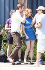 EMMA STONE on the Set of La La Land in Los Angeles 08/19/2015