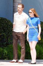 EMMA STONE on the Set of La La Land in Los Angeles 08/19/2015