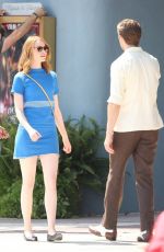 EMMA STONE on the Set of La La Land in Los Angeles 08/19/2015
