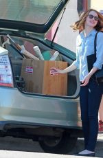 EMMA STONE on the Set of La La Land in Los Angeles 08/28/2015