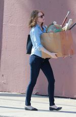 EMMA STONE on the Set of La La Land in Los Angeles 08/28/2015