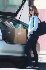 EMMA STONE on the Set of La La Land in Los Angeles 08/28/2015