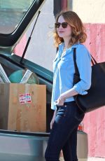 EMMA STONE on the Set of La La Land in Los Angeles 08/28/2015