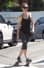 EMMY ROSSUM in Tights Arrives at a Gym in West Hollywood 08/24/2015