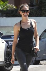EMMY ROSSUM in Tights Arrives at a Gym in West Hollywood 08/24/2015