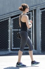 EMMY ROSSUM in Tights Arrives at a Gym in West Hollywood 08/24/2015