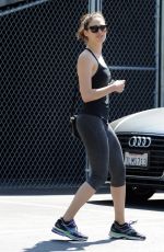 EMMY ROSSUM in Tights Arrives at a Gym in West Hollywood 08/24/2015