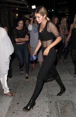 GIGI HADID at Toca Madera Restaurant in West Hollywood 07/31/2015