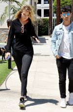 GIGI HADID in Tights Out and About in Los Angeles 08/10/2015