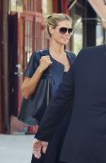 HEIDI KLUM Leaves Her Residence in West Village 08/25/2015