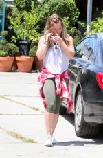 HILARY DUFF in Leggings Out and About in West Hollywood 08/05/2015