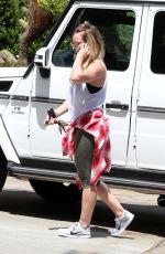 HILARY DUFF in Leggings Out and About in West Hollywood 08/05/2015