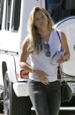 HILARY DUFF Out and About in Beverly Hills 08/13/2015