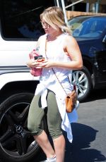 HILARY DUFF Out and About in West Hollywood 08/20/2015